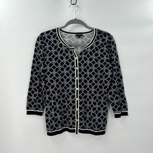 Talbots Petite Preppy Cardigan Sweater Medium MP Quiet Luxury Layering